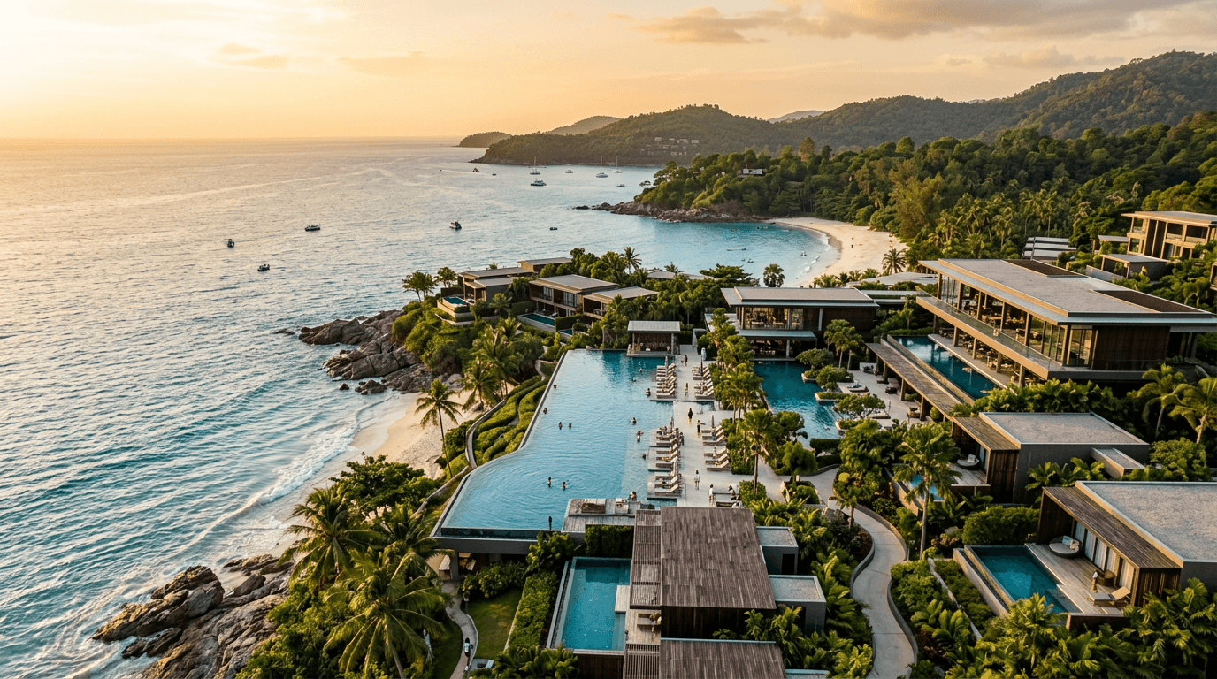 Luxury resort aerial view